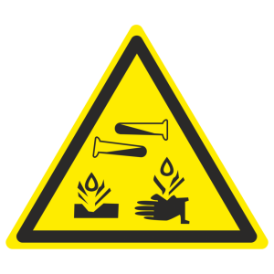 Наклейка W-04 «Опасно. Едкие и коррозионные вещества»