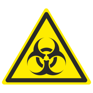 Наклейка W-16 «Осторожно. Биологическая опасность (инфекционные вещества)»