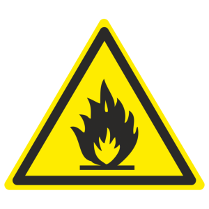 Наклейка W-01 «Пожароопасно. Легковоспламеняющиеся вещества»